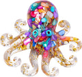 Octopus Decor Aquarium Decorative Resin Glass with Natural Crystal Stone Marine Animals Fish Tank Ornaments Statue Healing Home Decor Ladies Gift 3.93"