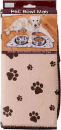 Kitchen Basics Microfiber Pet Bowl Feeding Mat, Anti-Skid and Absorbent, 10 Inch x 20 Inch