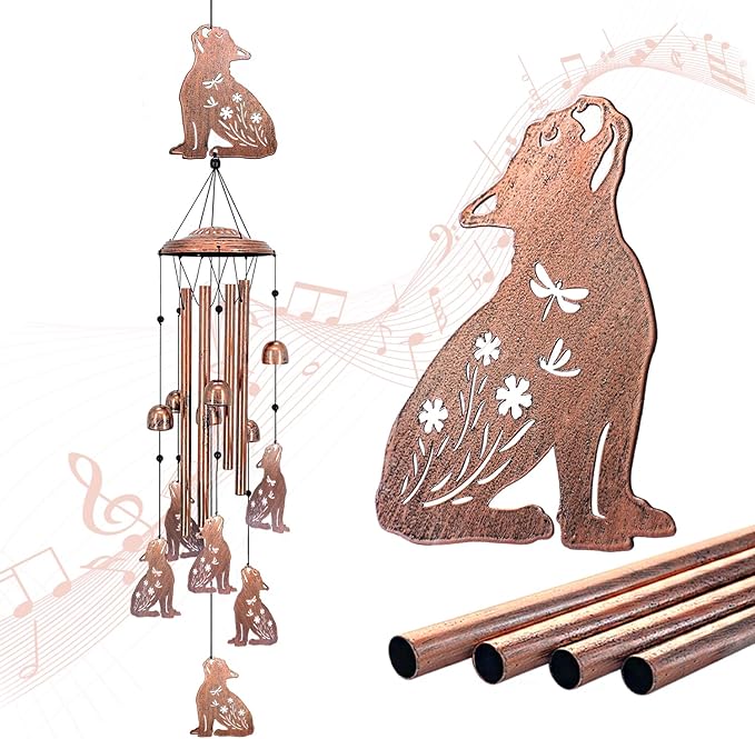 French Bulldog Wind Chimes for Outside,Dog Gifts for Women/Men/Sympathy Gift/Memorial Gifts/Birthday Festival Metal windchimes Outdoors/Indoors,Patio,Garden Decor,Home,Porch,Yard