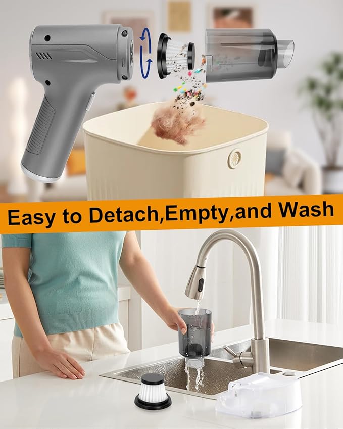 Car Handheld Vacuum Cordless 4 in 1, 20000PA Car Vacuums Cleaner Portable Brushless Motor High Power Suction, Mini Hand Held Dust Busters Rechargeable with Multi Accessories for Home/Pet