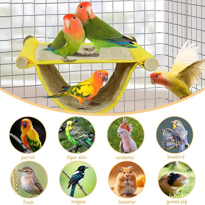 Winter Warm Bird Nest Bed, Parrot Hanging Nest, Cage Hammock, Snuggle Hut for Parakeet Budgies Cockatiels Lovebird Cockatoo Finch Hamster Chinchilla