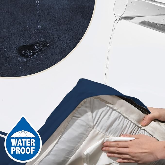 Comfort Expression Orthopedic Dog Bed for Extra Large Dogs 45x35 Inch, Waterproof Egg Crate Foam XL Pet Bed with Removable Bolsters, Dog Couch with Washable Cover & Non-Slip Bottom, Navy Blue