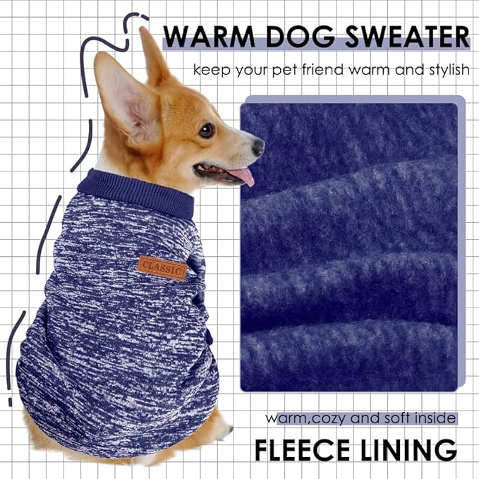 1 Pc Dog Sweaters for Small Dogs Girl Boy Winter Fleece Clothes Warm Soft Dog Sweatshirt Outfit for Dogs Cats Pet Apparel