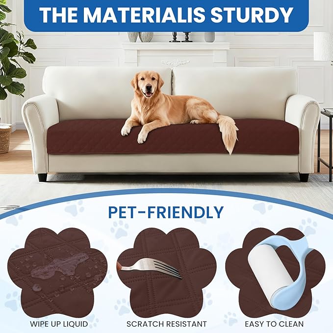 Waterproof Couch Covers for Pets, Waterproof Dog Bed Cover, Anti-Slip Soft Dog Blankets, Couch Cover for Dogs Washable, Pet Blanket for Puppy Large Dogs Cat (68x82 Inch, Coffee)