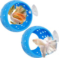 Fhiny Betta Tunnel, 2 PCS Aquarium Fish Hideout with Suction Cup Tank Tunnel Shrimp Cave Aquarium Ornament Fish Tank Accessories for Shrimp Betta Guppy Hiding Resting (Blue)