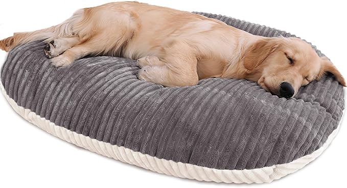 Patas Lague Reversible Orthopedic XL Dog Bed for Large Dogs 36''x24'', Memory Foam Supportive Therapy Fillings Deep Sleep Pet Beds with Removable Cover Soft Warm Washable Cat Cuddler Bed Grey