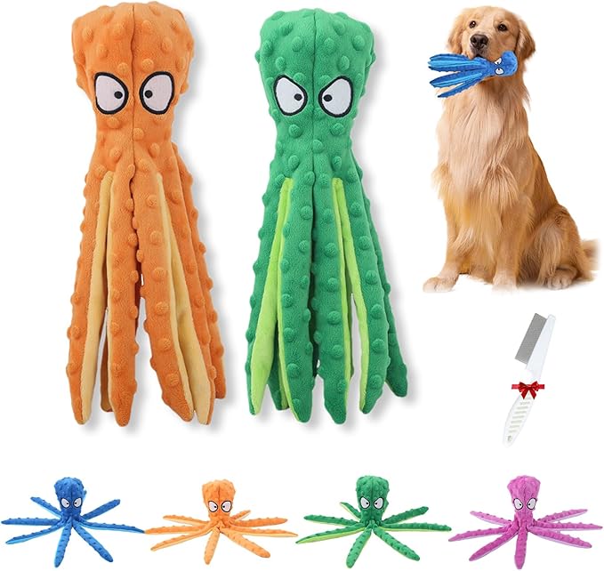 2025 New Upgrade Interactive Chew Pet Toy No Stuffing Bite-Resistant Squeaky Perfect for Puppies, Small and Medium Dogs (2pcs D)