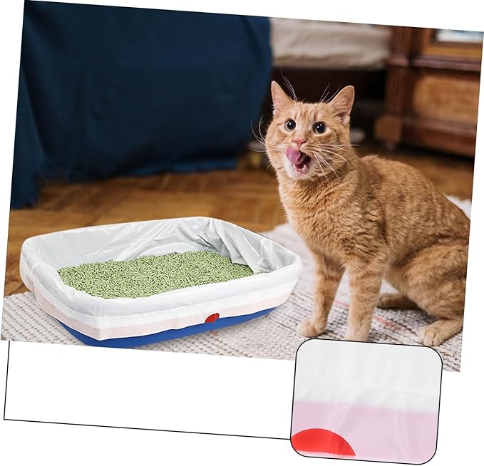 10Pcs Cat Litter Cleaning Bags Self Contained Litter Pan Pouches for Easy Waste Disposal Cat Supplies for Home Use Pet Garbage Bags