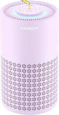 AIRROMI Air Purifier for Bedroom with HEPA 3-in-1 Filter, Pet Air Purifier for Home Cat Pee Smell, Covers Upto 990 Ft², Quiet 360°intake Air Cleaner for Pet Hair,Allergies,Pollen,Smoke A2001 Purple