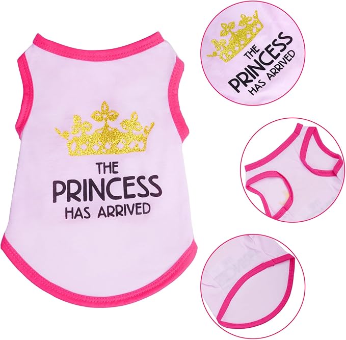 4 Pack Dog Shirts Summer Printed Puppy Clothes Cute Sleeveless Pet T Shirts Dog Clothes for Small Medium Dogs Cats Girl(M)