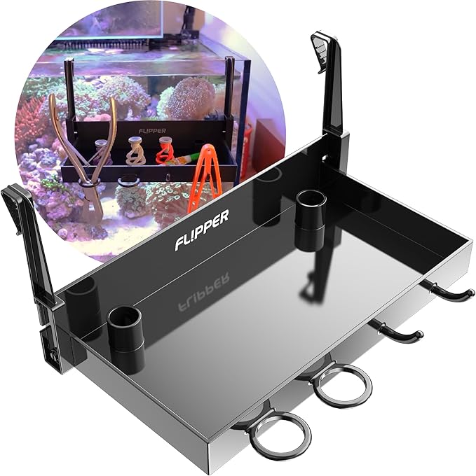 Flipper Tank Buddy - Fish Tank Accessories Organizer, Aquarium Accessories for Fish Tank, Aquarium Supplies, Saltwater Aquarium Accessories, Aquarium Cleaning Tools Storage Rack