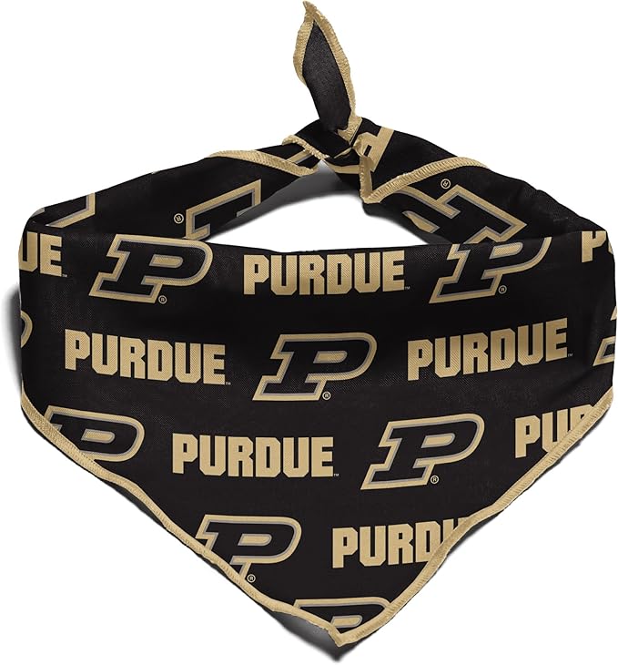 Purdue Boilermakers Officially Licensed Bandana for Dogs and Cats | Fits Pets Great Gift Idea | Easy-to-Tie (Small, 13")