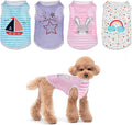 4Pcs Cat and Dog Shirts - Polka Dot Vest, Stripe Sleeveless T-Shirt, Pet Soft Breathable Clothes for Small Medium Puppy Kitten M