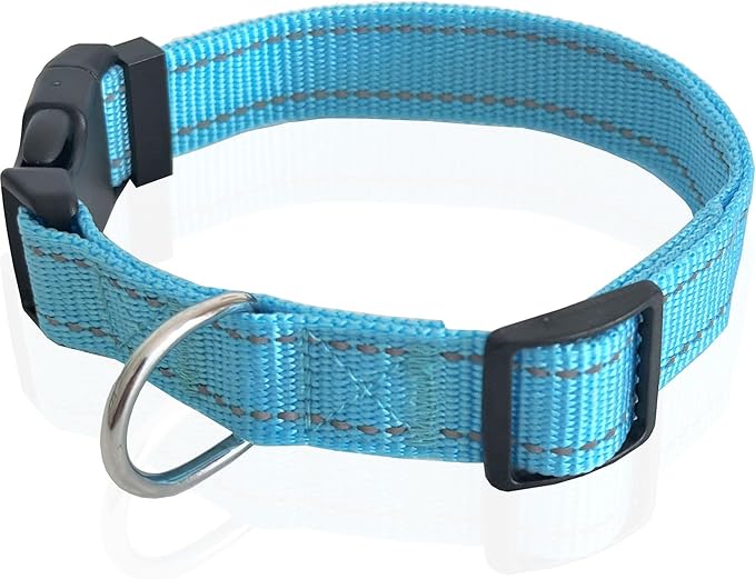 Adjustable Nylon Dog Collar, Reflective Collar 1 Inch 3/4 Inch 5/8 Inch Wide, for Large Medium Small Dogs