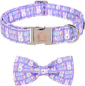 MR. CHUBBYFACE Easter Dog Collar Rabbit Puppy Collar with Bow, Adjustable Pet Collar Bowtie for Small Medium Large Dogs
