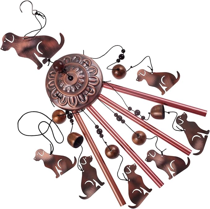 Outdoor Dog Wind Chimes, Gifts for Mom & Grandma & Family, Music Wind Catcher, Mobile Wind Bells, Memorial WindChimes, Blessing Windchime for Garden/Home/Balcony/Lawn/Yard/Indoor/Outside Decoration