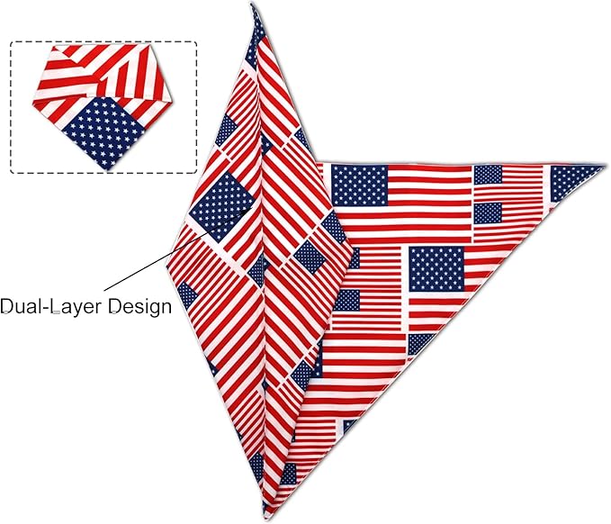 American Flag Dog Bandanas,4th of July Dog Bandana,Large Summer Triangle Patriotic Scarves for Memorial Day and Independence Day,Pet Outfits for Boys and Girls,Red,White & Blue(2PCS,Large)