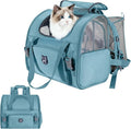 Lollimeow Expandable Cat Carrier Backpack for Large Cats - Airline Approved Pet Carrier Backpack for Small Dogs, Hiking & Travel, Waterproof with Breathable Mesh, 22lbs Capacity (Polar Blue, Large)