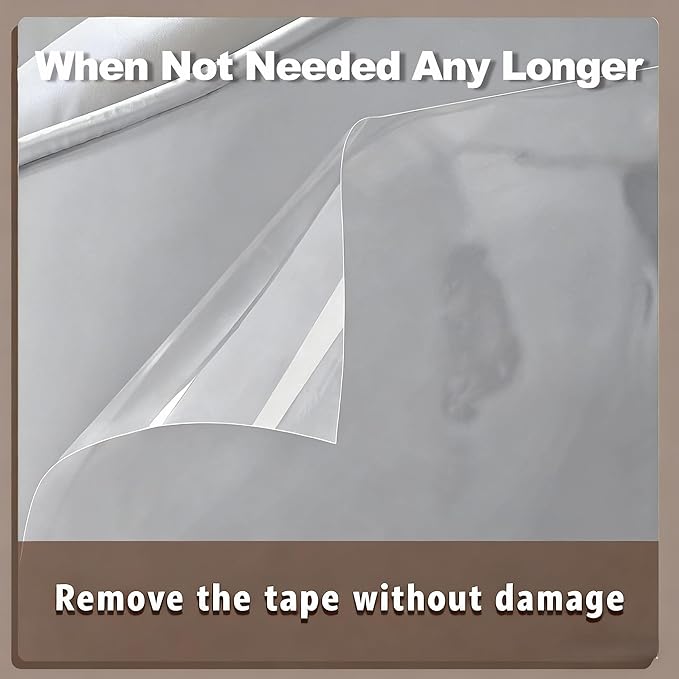 118"x8" Self-Adhesive Cat Scratch Protector Tape, Anti-Claw Couch Furniture Guard for Sofa Beds Doors Tables Walls, Clear Pet Scratch Deterrent