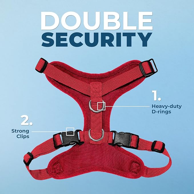 Voyager Step-in Pet Harness - All Weather Mesh, Adjustable Step in Harness for Cats and Dogs by Best Pet Supplies - Red, XS