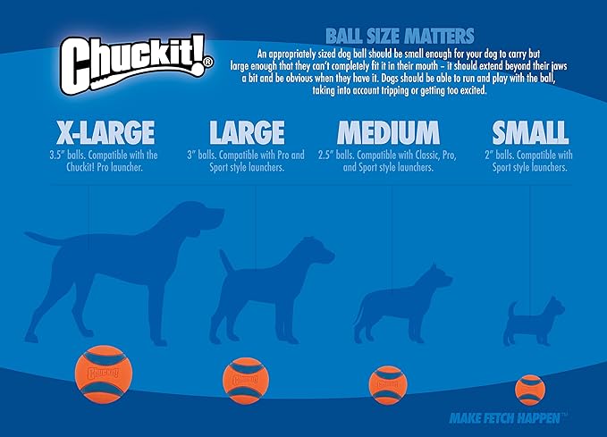 Chuckit! Ultra Ball Dog Toy - Medium Bouncy Fetch Balls for Dogs 20-60 lbs - Made from Durable Rubber - Floating Water Pet Toys - Size Medium - 2.5-inch Diameter -,2 Count (Pack of 4)