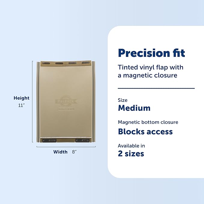 PetSafe Classic Replacement Flap - Maintains Weather Seal - Soft Tinted Vinyl Flap with Magnetic Closure - Compatible with Wall Entry & Patio Panel Pet Doors - Easy to Install - Medium