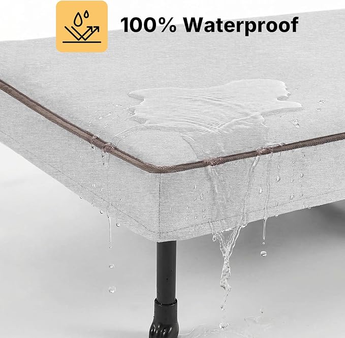 Veehoo Elevated Dog Bed with Waterproof Cushion Mat, Cooling Raised Dog Beds with Padded Top, Washable Outdoor Dog Bed, Orthopedic Pet Cot for Indoor & Outdoor, Medium Dog Bed 35.5" x 25", Dark Grey
