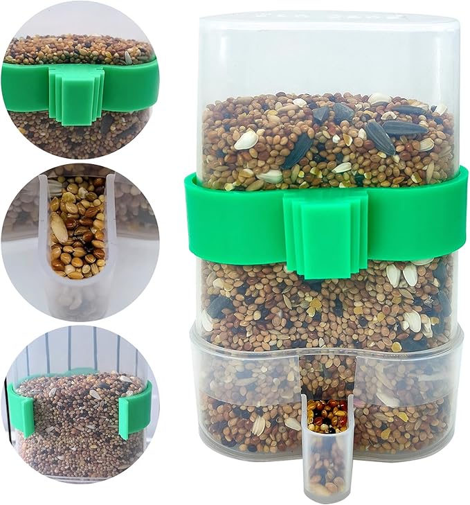 Bird Water Dispenser Parrot Water Feeder Bird Seed Container for Cage Parakeet Waterer Cage Accessories Automatic Feeding for Finch Lovebird Canary Small Birds(4Pcs)
