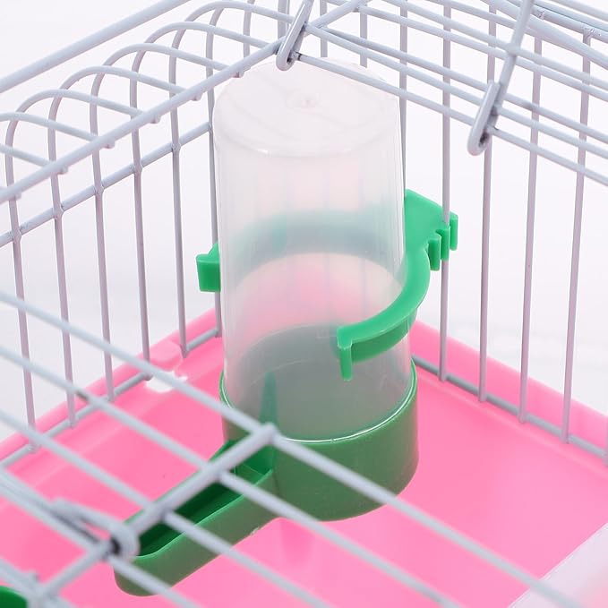 BESPORTBLE Spacious Bird Carrier Travel Cage Lightweight Portable Bird Cage with Perch Food Box Water Feeder for Parrots and Lovebirds Abs Iron Design for Travel Storage Color