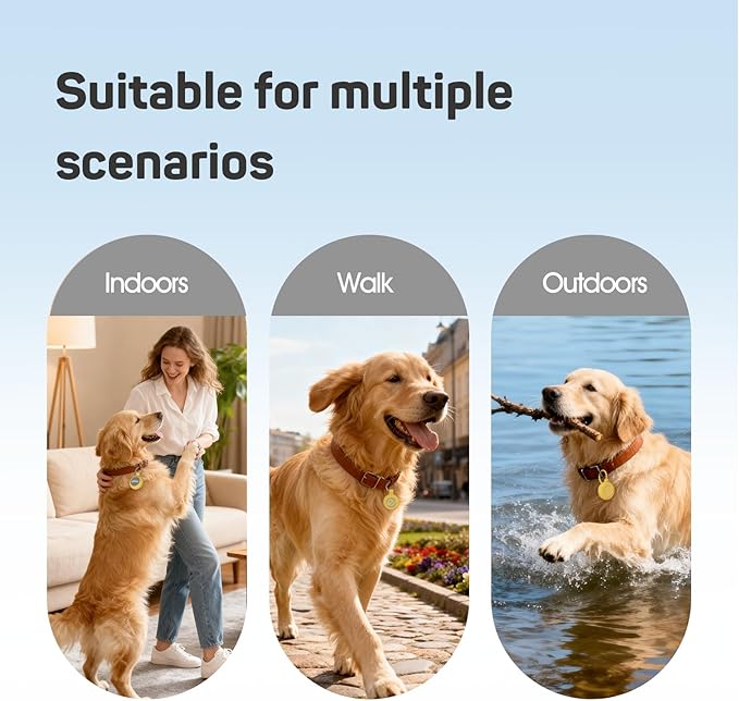 Plike Tracker for Dogs & Cats, Mini GPS Pet Tracker with Silicone Cover, with Apple Find My App (iOS Only), Real-time Positioning and Smart Alarm Pet Tracker, No Monthly Fee and Subscription