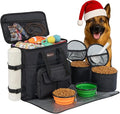 Modoker Dog Travel Bag with 2 Collapsible Dog Bowls, 1 Dog Backpack, Airline Approved Pet Travel BagOrganizer for Supplies & Accessories, 2 Travel Dog Food Container, Black