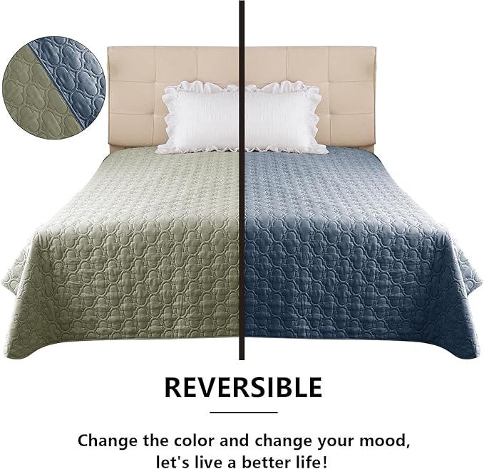 Waterproof Couch Cover for Dogs Washable, Reversible Dog Bed Blanket Pet Sofa Furniture Protector(68x82 Inch, Blue+Green)