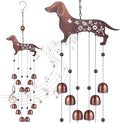 24 Inch Metal Wind Chimes Decor for Outside Garden Birthday Gift for Women Men Bronze Windchimes Pet Memorial Gift with 12 Bell for Patio Yard Lawn Housewarming Front Yard(Dachshund Dog)