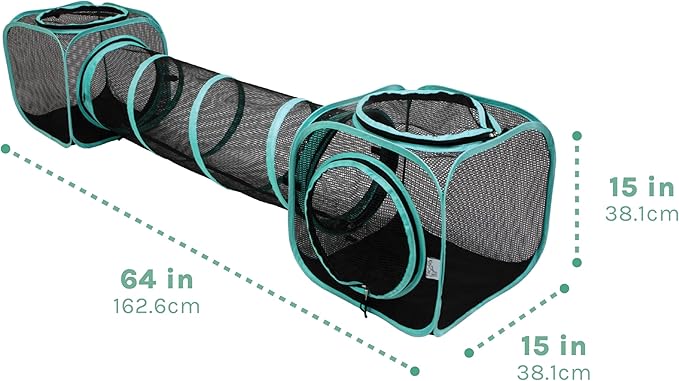 Kitty City Outdoor Catio Furniture and Play Kits for Cats, Two Way Tunnel