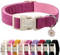 Cute Corduroy Dog Collar - Fuchsia Adjustable Dog Collars for X-Large Dogs 80+lbs, Fade-Proof with Secure Snap & Little Charm, Christmas Birthday Gift, XL