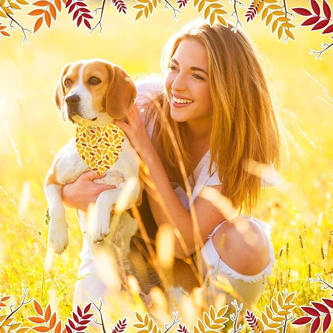 Holiday Dog Bandanas 4 Pack, Halloween Thanksgiving Christmas New Year Reversible Large Pet Bandanas, Celebration Set, Adjustable Triangle Holiday Scarves for Dogs Girl Boy Pets
