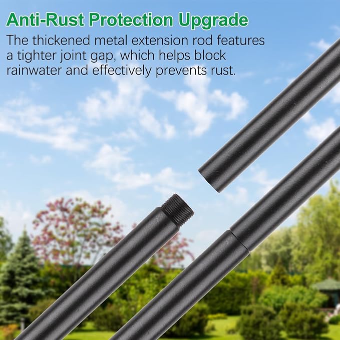 4-Hook Shepherds Hooks for Outdoor, 103" Heavy Duty Bird Feeder Pole with 5 Prongs Base, Adjustable Garden Hook for Plant Baskets, Hummingbird Feeder, Lantern, Solar Light, Garden Hook for Outside
