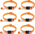6 Pack Breakaway Cat Collar with Bells, Claw Print Design, Safety Buckle Kitten Collars, 0.4 Inches Width Lightweight, Adjustable 7.5-12.5 Inches Suitable for Girl Boy Cats