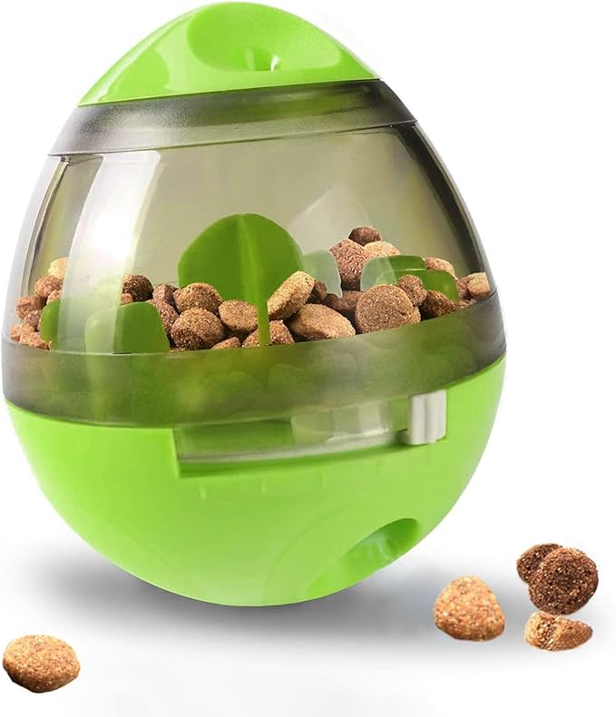 SunGrow Puppy, Small Dog Breeds, and Cat Treat Ball, Slow Pet Feeder, Boredom Buster, Adjustable Food Dispenser, Ends Naughty Chewing and Bloat, Encourages Exercise, Interactive Puzzle Feeder, 4.6”
