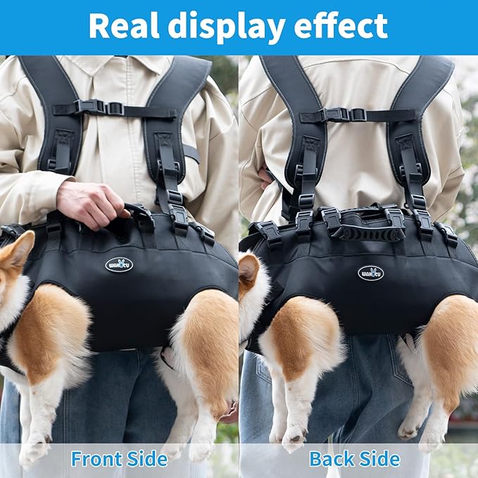 Dog Lift Harness Sling Carrier for Dogs Hind Leg Stair Support Old, Disabled, Joint Injuries, Arthritis, Large Dogs Up and Down Stairs, Cars(33-66 LBS)