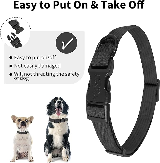lynxking Dog Collar Soft Padded Breathable Cotton Solid Color Strong Adjustable Pet Collar for Little Puppy