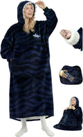 Mewaii Wearable Blanket Hoodie for Adults, Warm Sherpa & Soft Flannel Long Sweatshirt with Giant Pocket, Cozy Gifts for Women