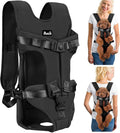 Lukovee Dog Backpack Carrier, Legs Out Easy-fit Dog Front Carrier for Small Medium Dogs,Adjustable Hands Free Dog Chest Carrier for Hiking Cycling (Black,X-Large)