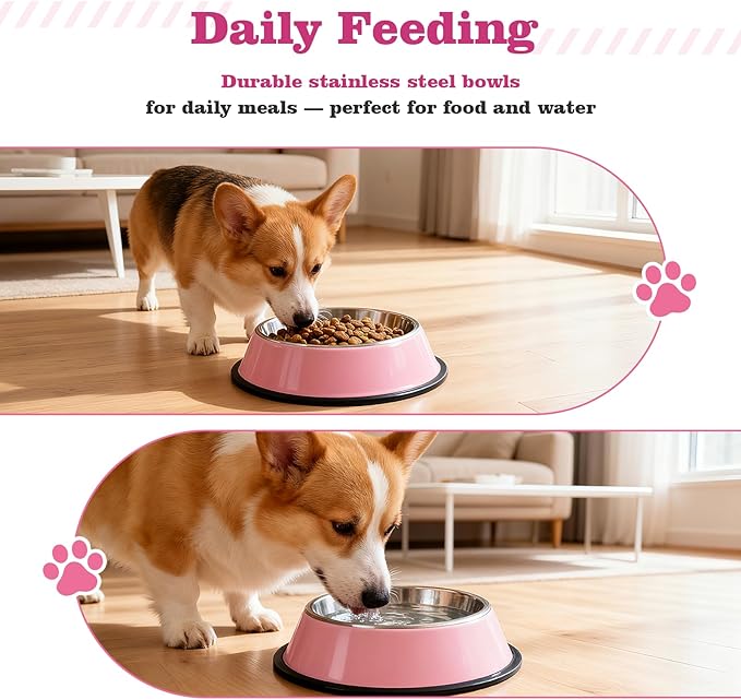 Puppy Supplies Starter Kit – Puppy Essentials and Dog Stuff Set for Small Dogs, Includes Bowls, Toys, Toothbrush, Treat Pouch and More, Welcome Home Gifts for Your New Puppies - Pink