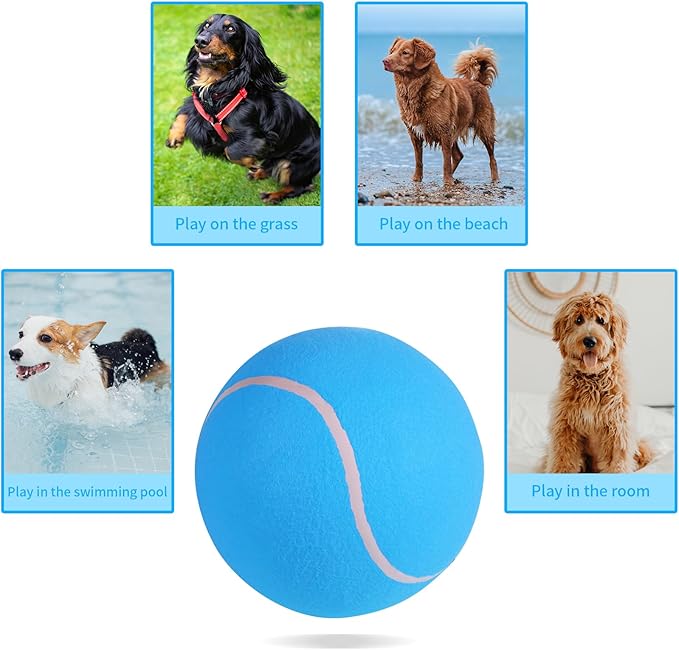 susu & wuwu Giant Tennis Ball for Dogs Yellow Big Tennis Ball for Dog Birthday Gift 9.5" Pet Toy Balls for Small/Medium/Large Dogs