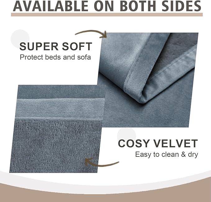 Ameritex Pet Bed Blanket Reversible 100% Waterproof Velvet Super Soft for Sofa and Bed
