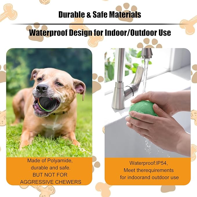 Interactive Dog Toys Dogs Ball,Moving Dog Toy with Touch Activated,Anti Boredom Dog Toys for Small Medium Dogs,Tough Motion Activated Automatic Vibrating Dog Ball,USB Rechargeable (Blue)