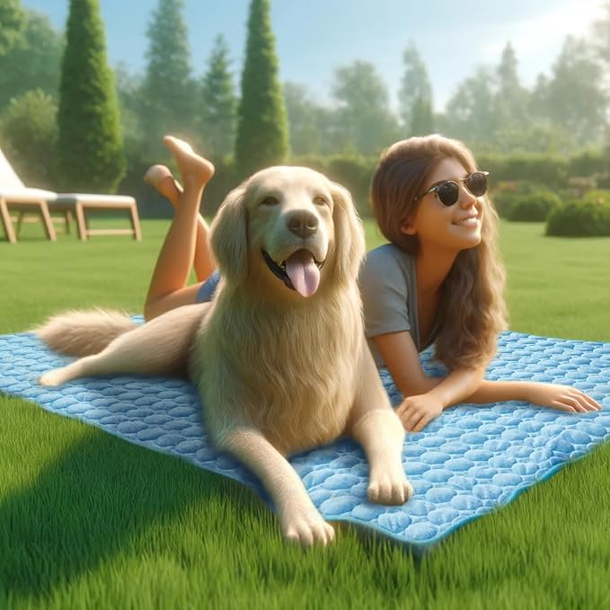 Dog Cooling Mat for Dogs, Pet Cooling Pad Bed for Dog Easy Washable for All Types of Pets and Perfect for Both Indoor and Outdoor Use, Including Car Seats 59" x 40"