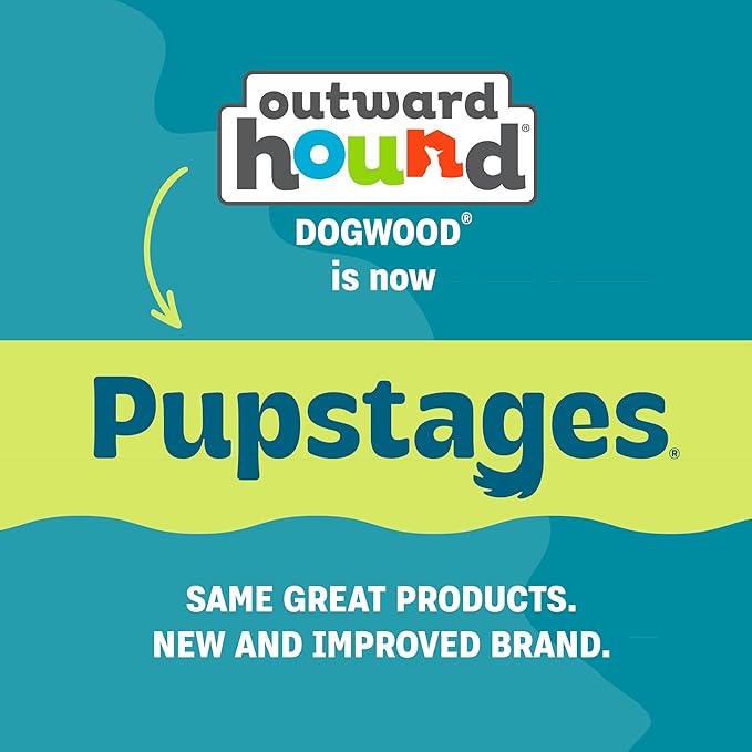Outward Hound Pupstages Dogwood Calming Dog Chew Toy – Real-Wood Blend, Moderate Chewers, Medium, 7.5", 2-Pack (Natural & Hemp Flavors)