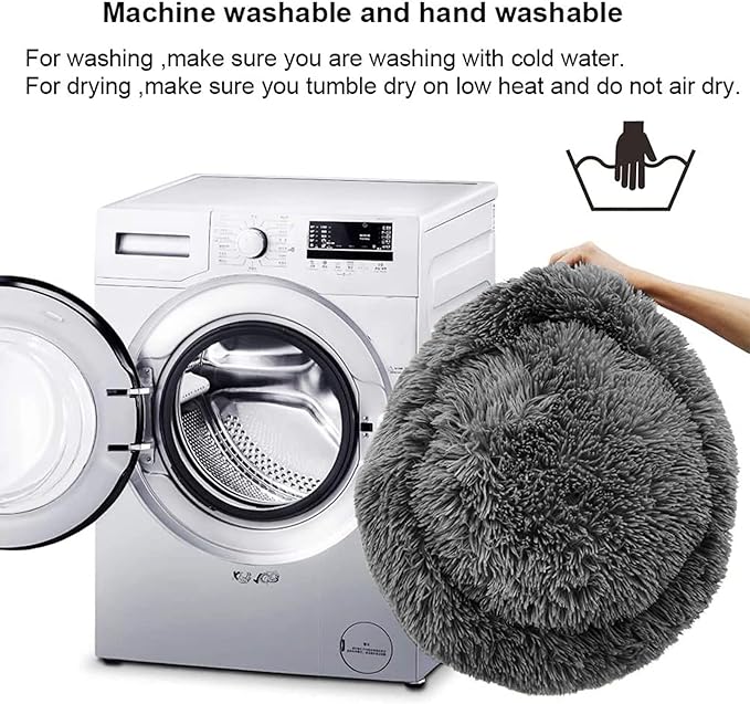 Nisrada Dog Bed for Small Medium Large Dogs, 30 inch Calming Dogs Bed, Washable-Round Cozy Soft Pet Bed for Puppy and Kitten with Slip-Resistant Bottom